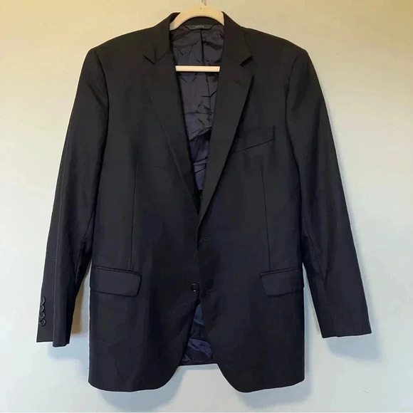 Brooks Brothers Saxxon 1818 100% wool navy striped sport coat blazer - Picture 1 of 9